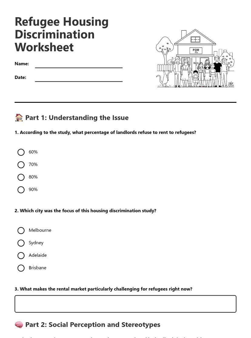 Refugee Housing Discrimination Worksheet