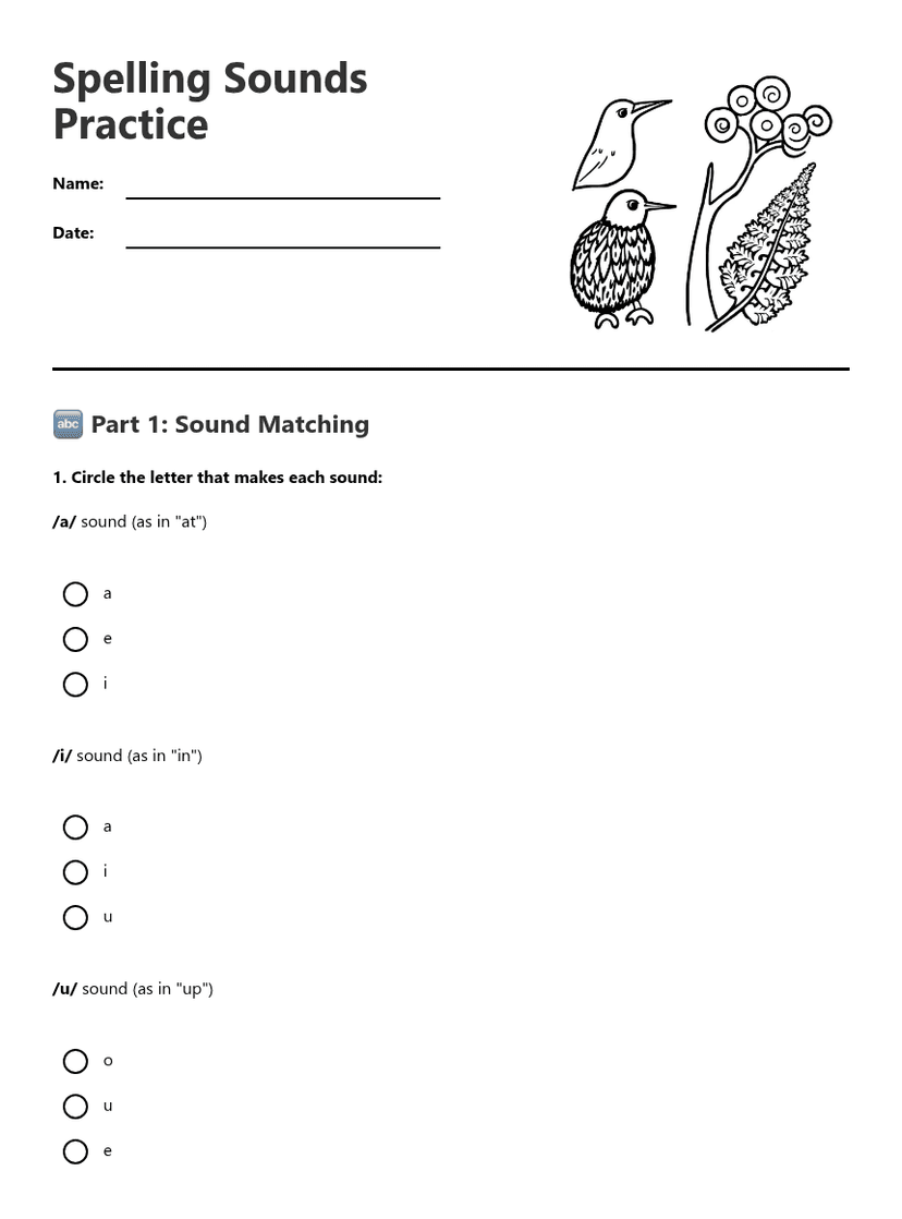 Spelling Sounds Practice