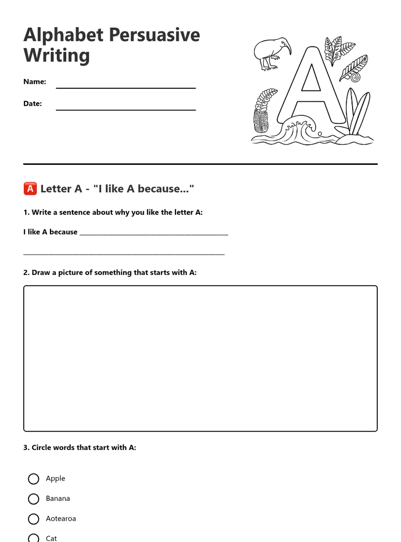Alphabet Persuasive Writing