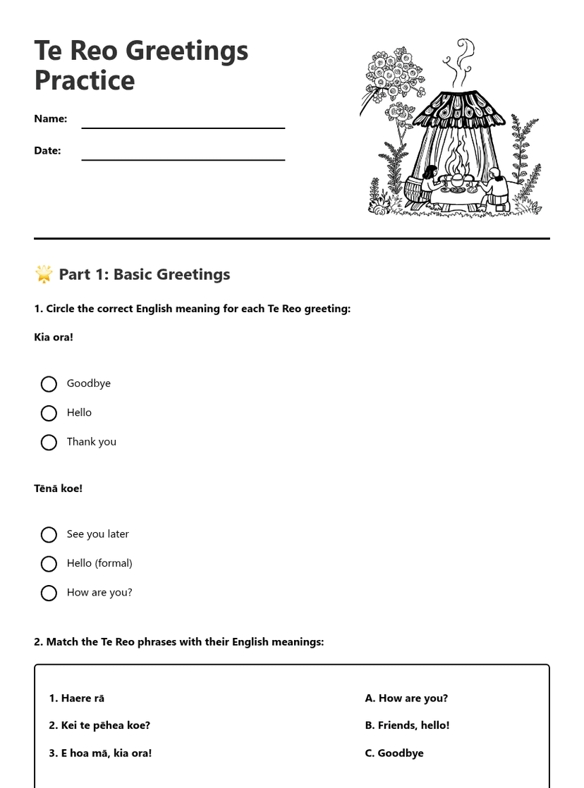 Te Reo Greetings Practice