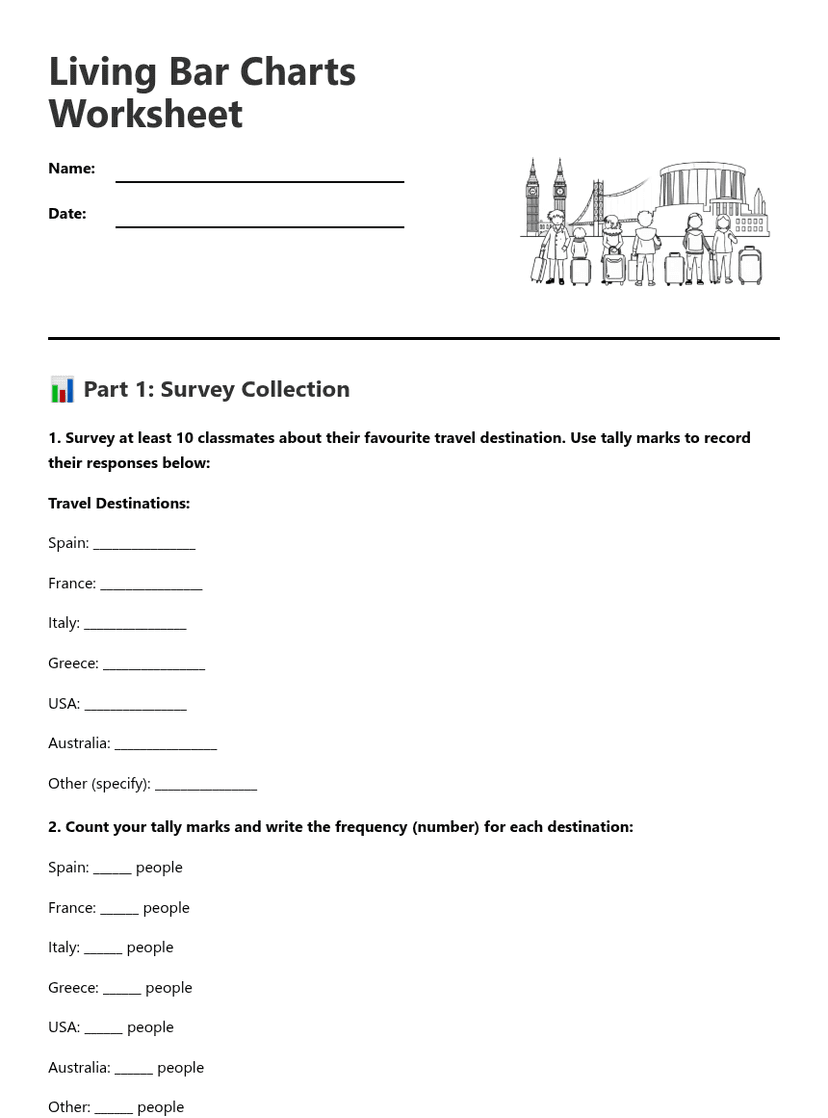 Living Bar Charts Worksheet
