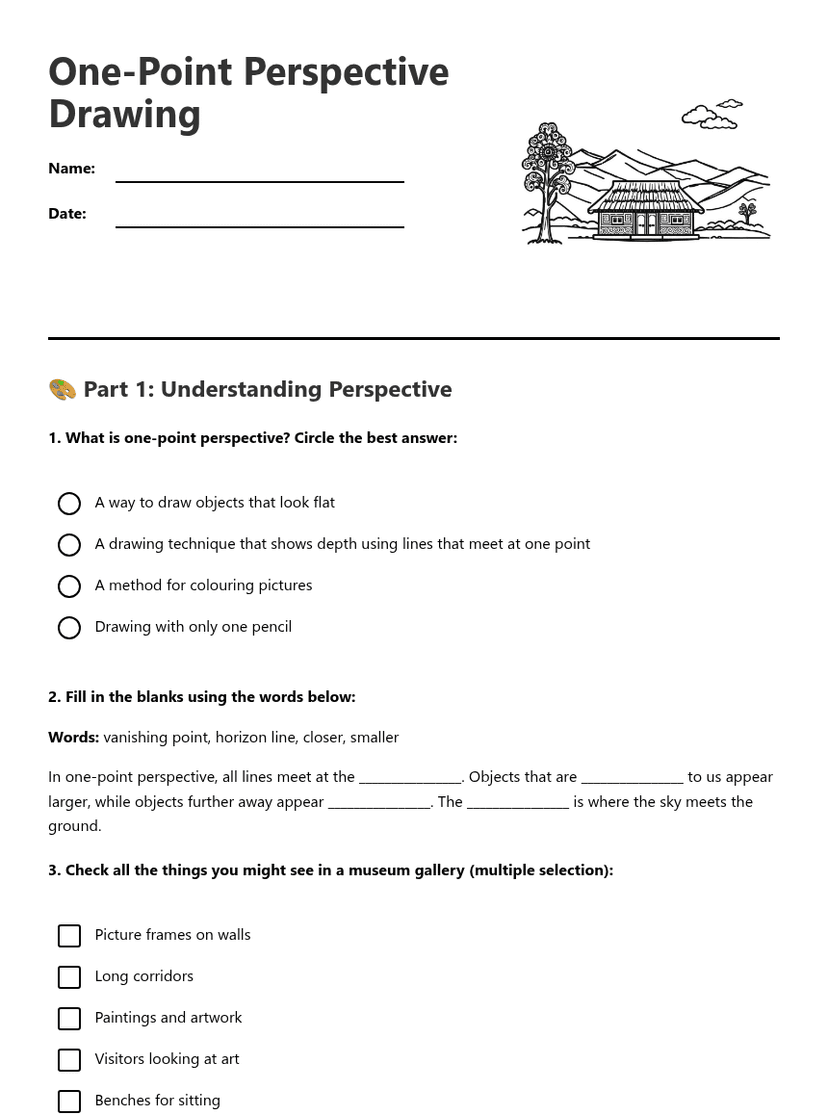 One-Point Perspective Drawing