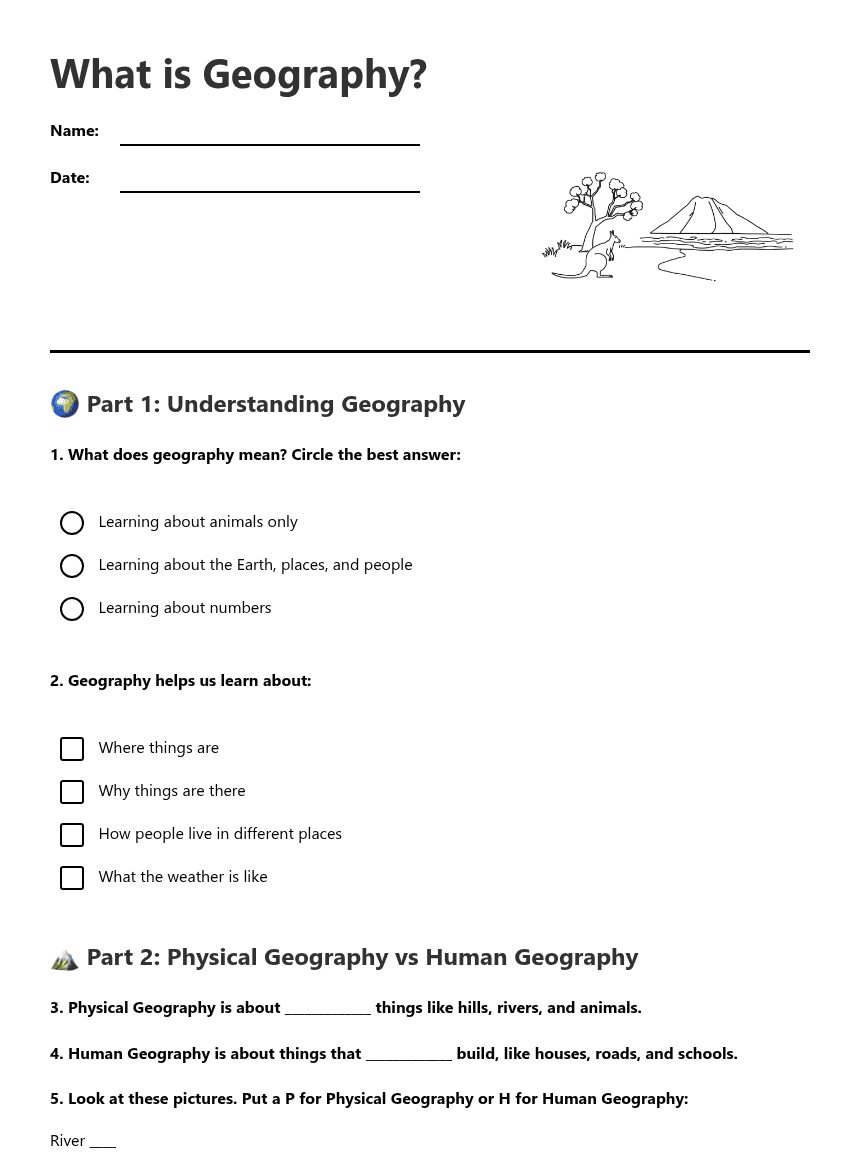 What is Geography? worksheet preview