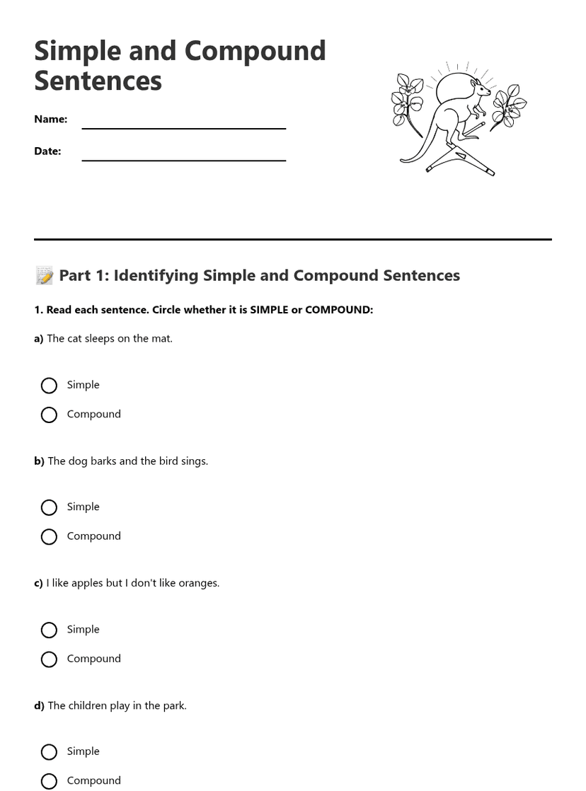 Simple and Compound Sentences