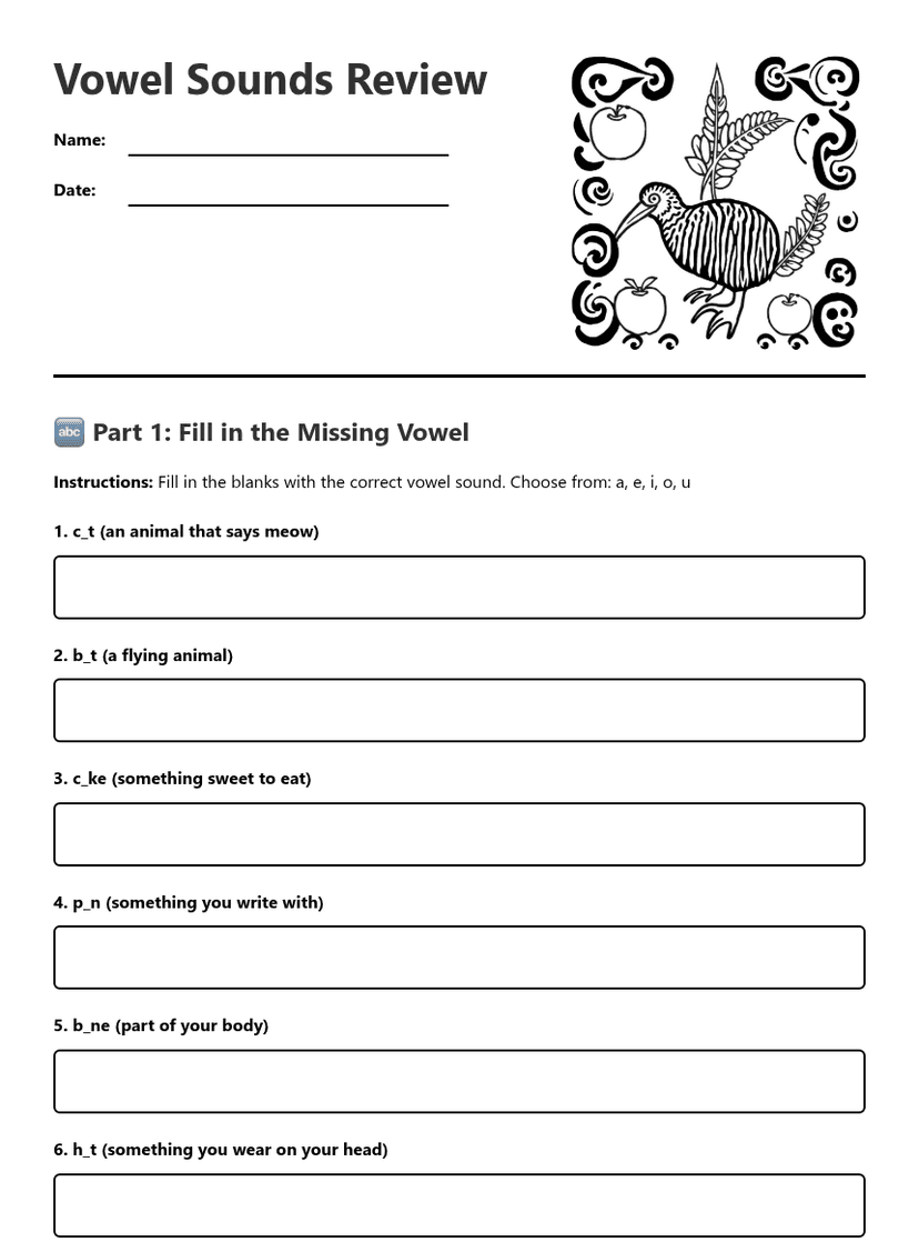 Vowel Sounds Review