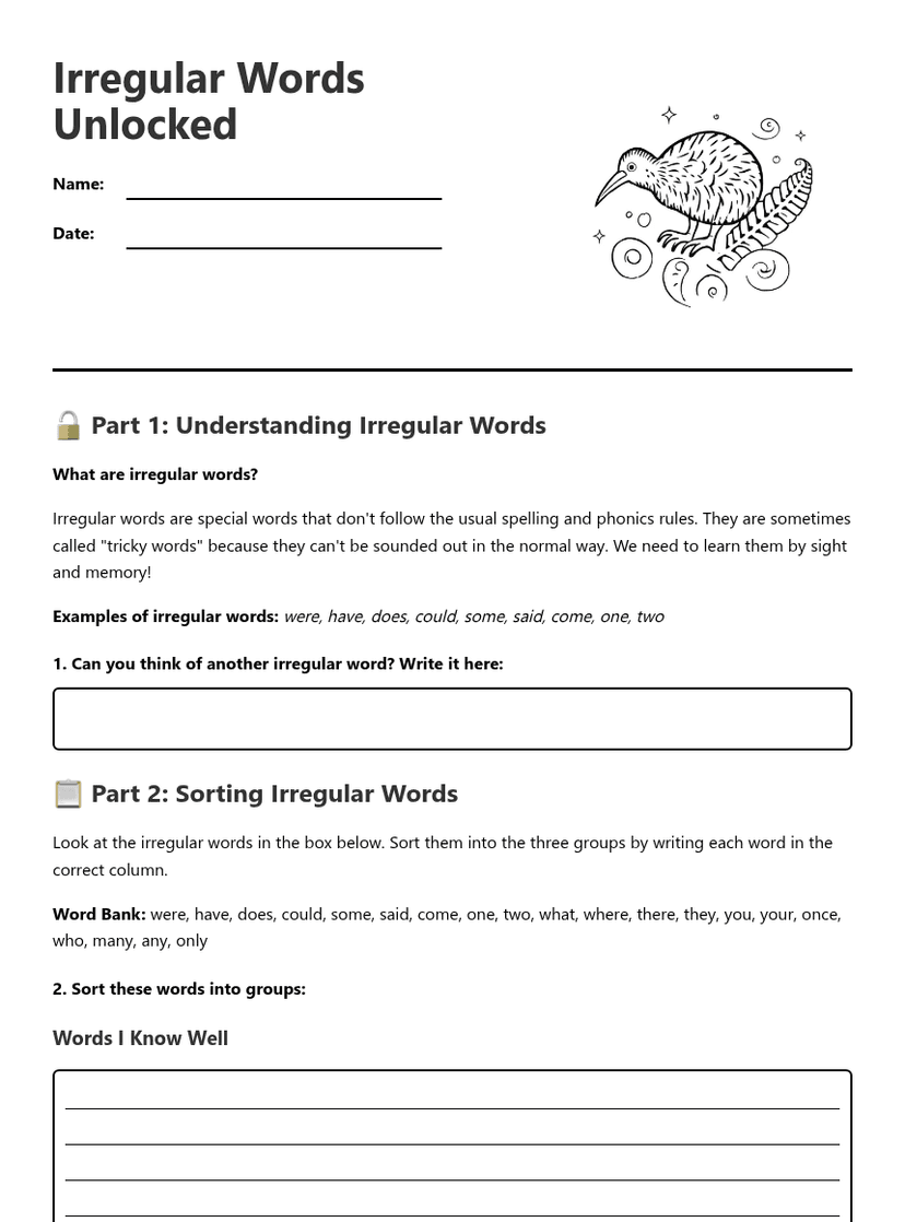 Irregular Words Unlocked