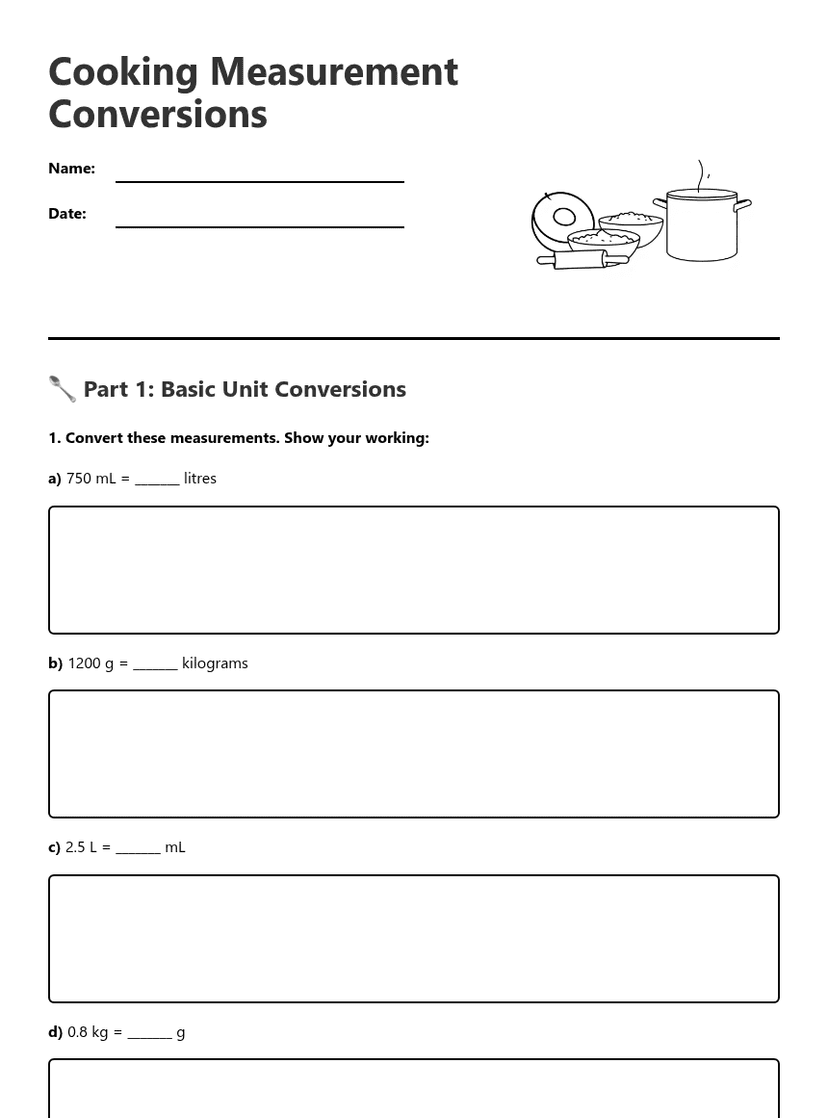 Cooking Measurement Conversions