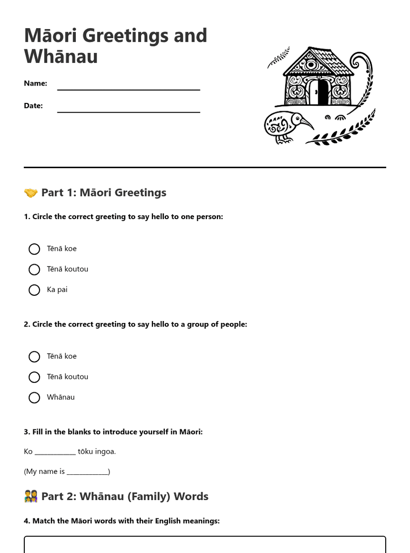 Māori Greetings and Whānau