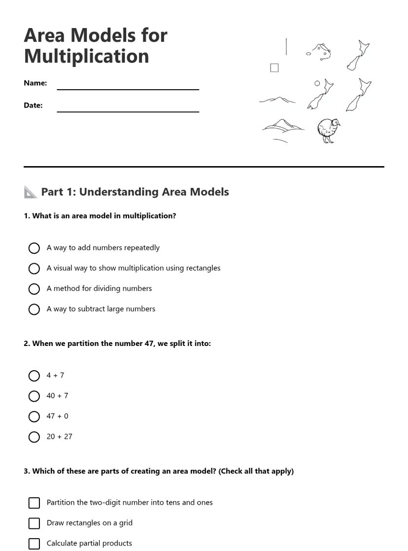 Area Models for Multiplication