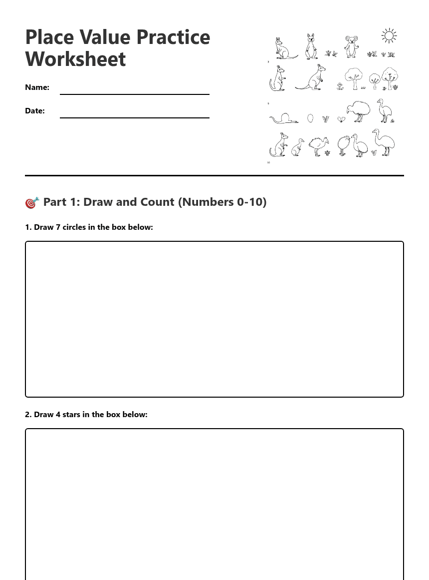 Place Value Practice Worksheet worksheet preview