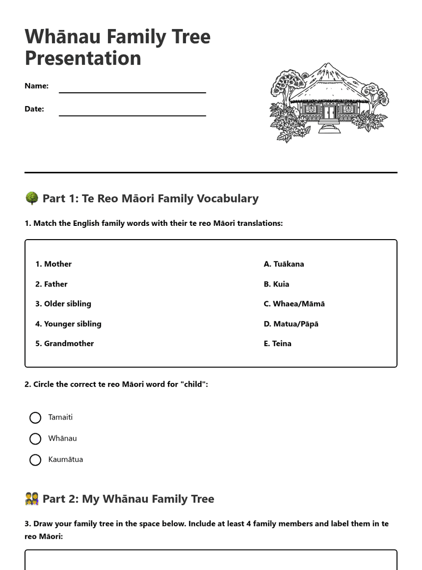 Whānau Family Tree Presentation