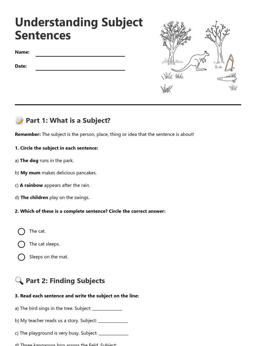 Understanding Subject Sentences