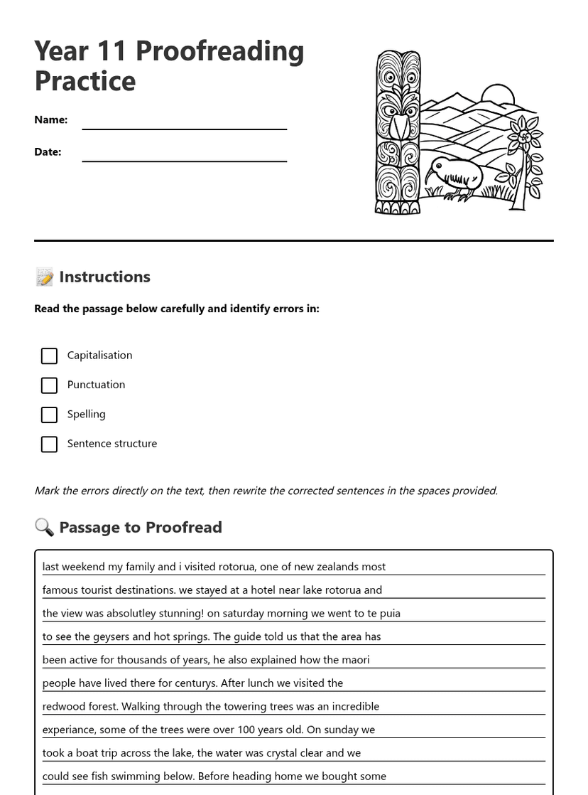 Year 11 Proofreading Practice