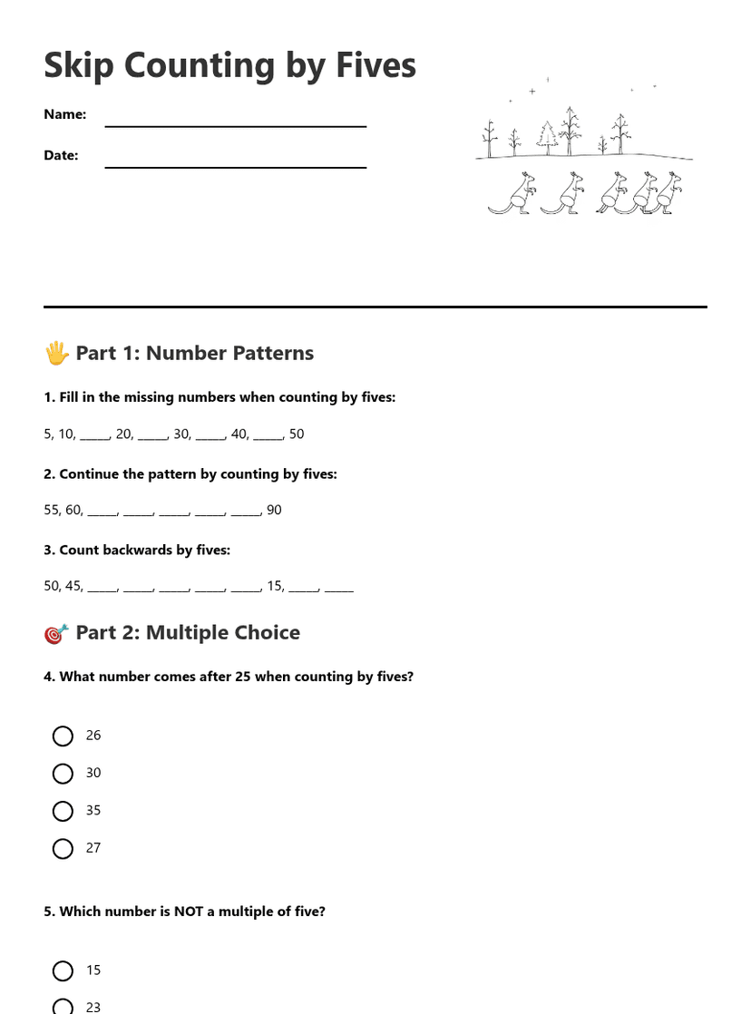 Skip Counting by Fives