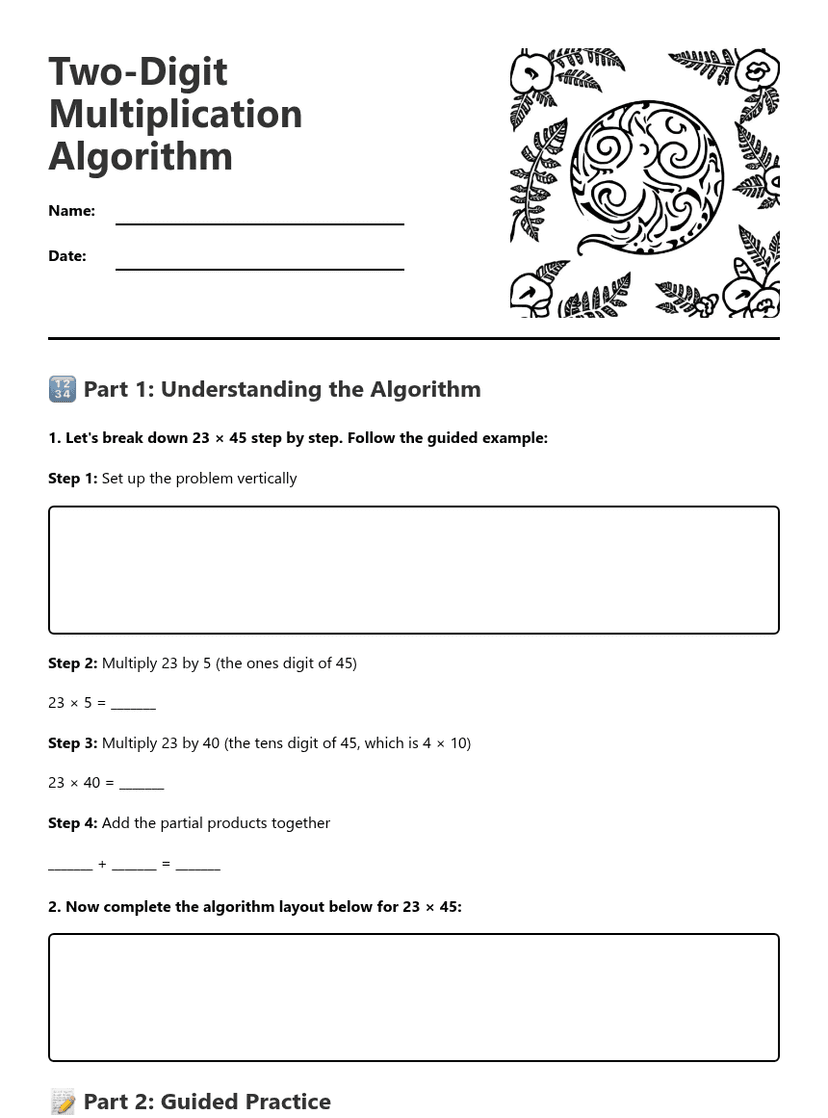 Two-Digit Multiplication Algorithm