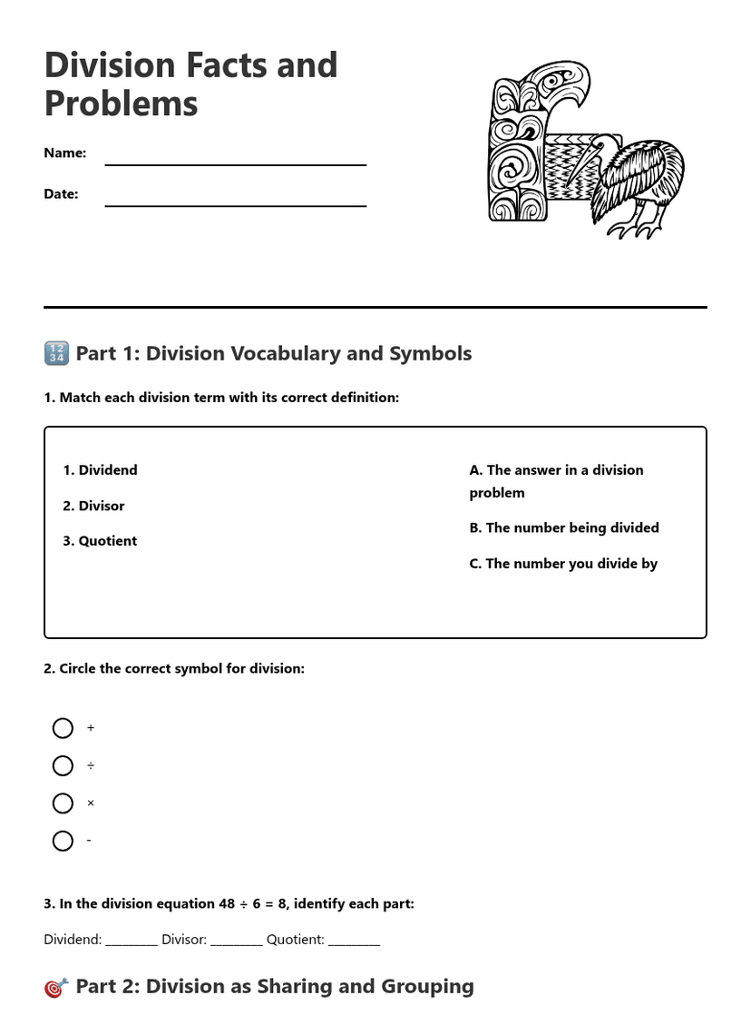 Division Facts and Problems