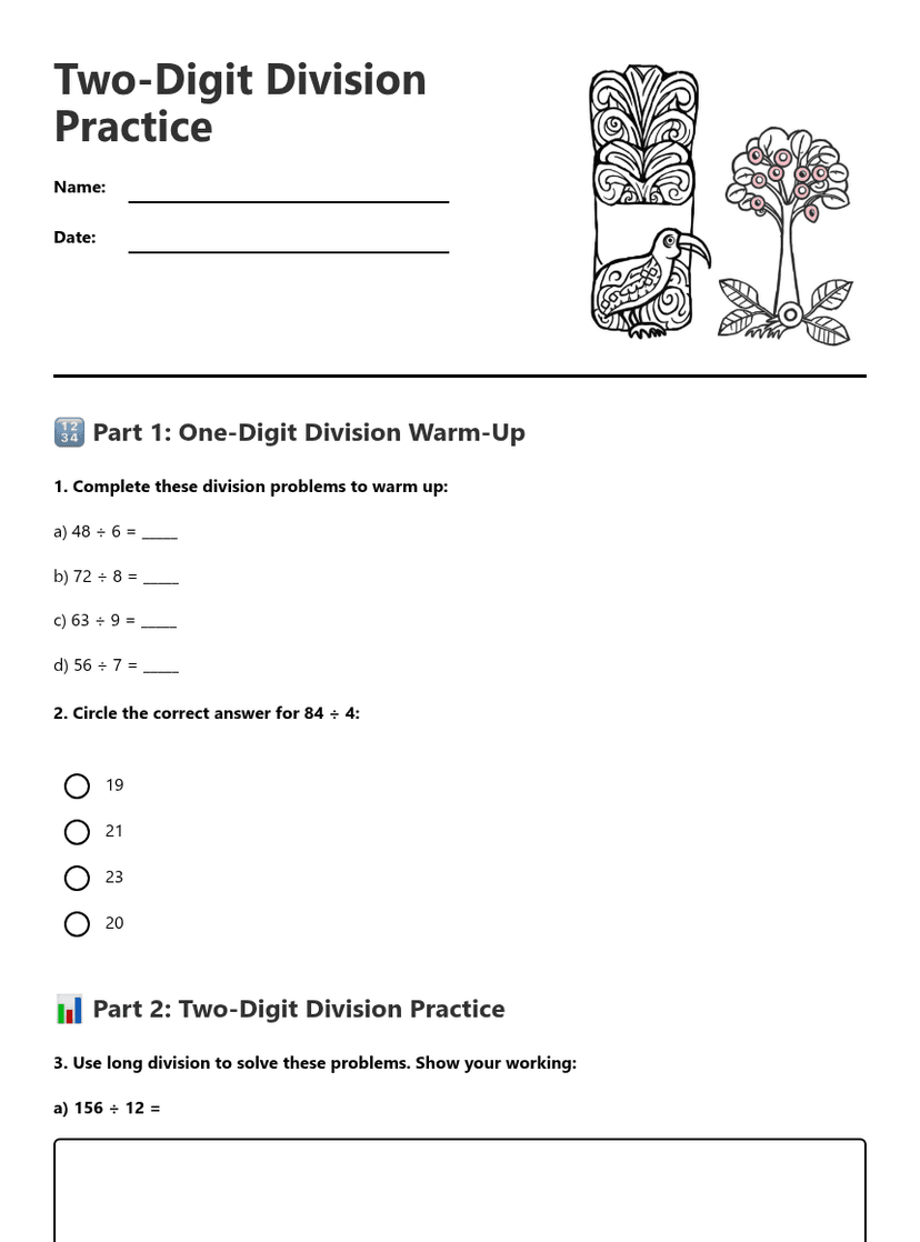 Two-Digit Division Practice