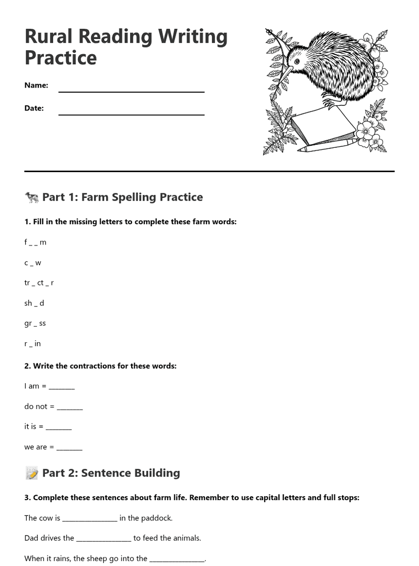 Rural Reading Writing Practice