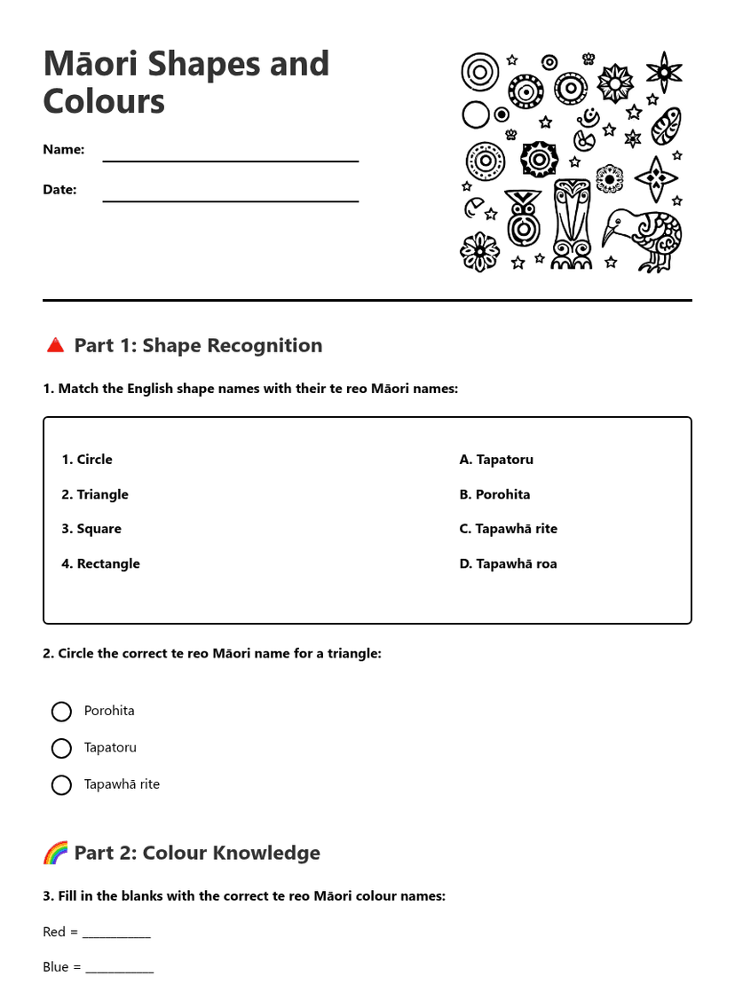 Māori Shapes and Colours