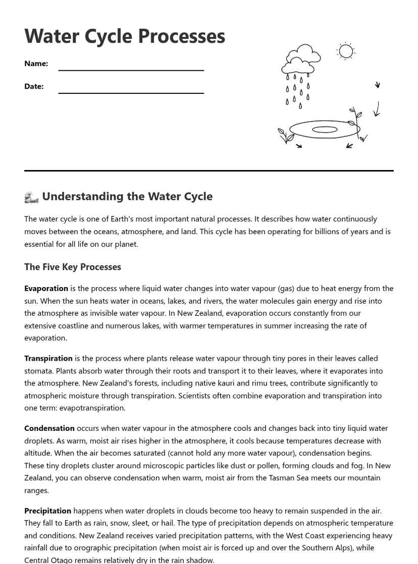 Water Cycle Processes