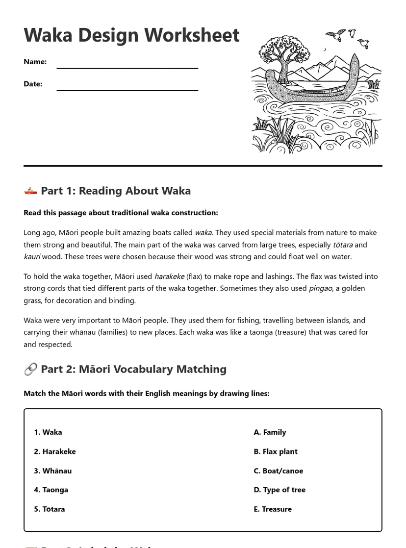 Waka Design Worksheet