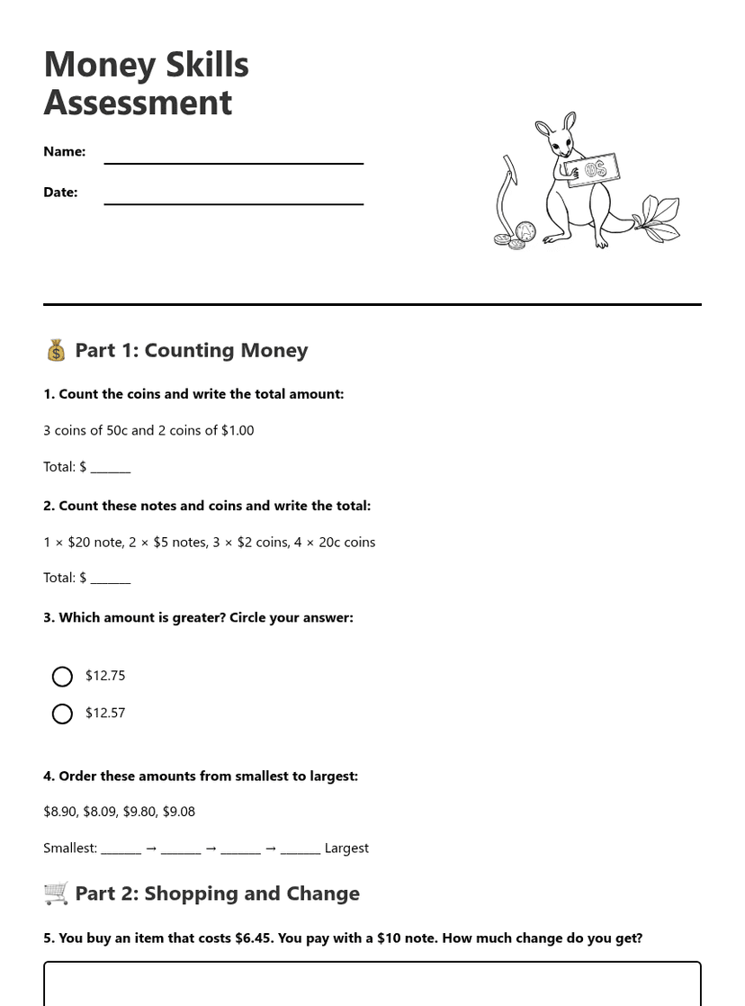Money Skills Assessment