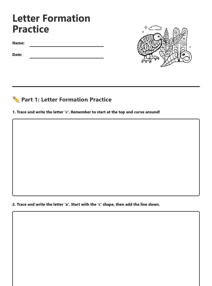 Letter Formation Practice worksheet preview