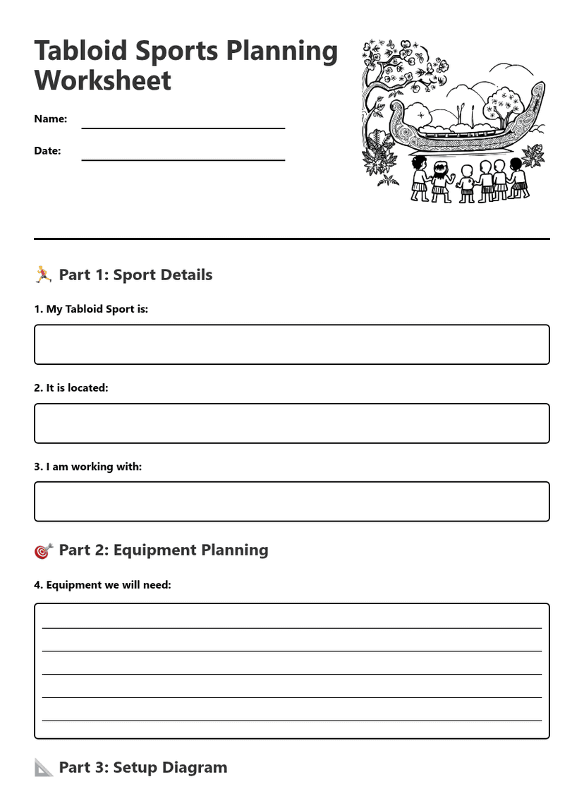 Tabloid Sports Planning Worksheet
