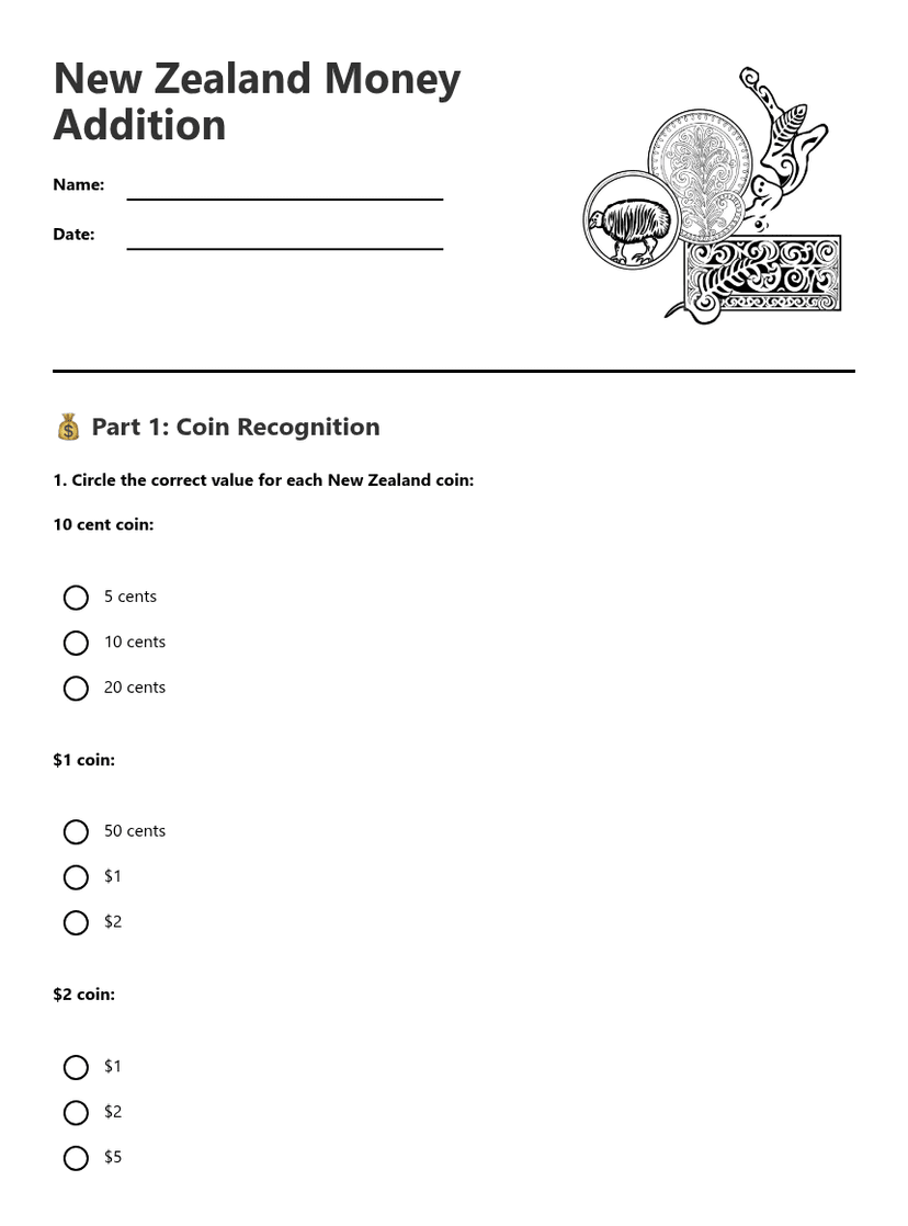 New Zealand Money Addition