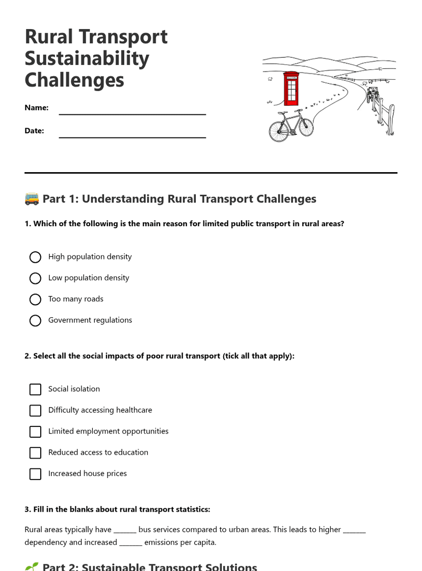 Rural Transport Sustainability Challenges