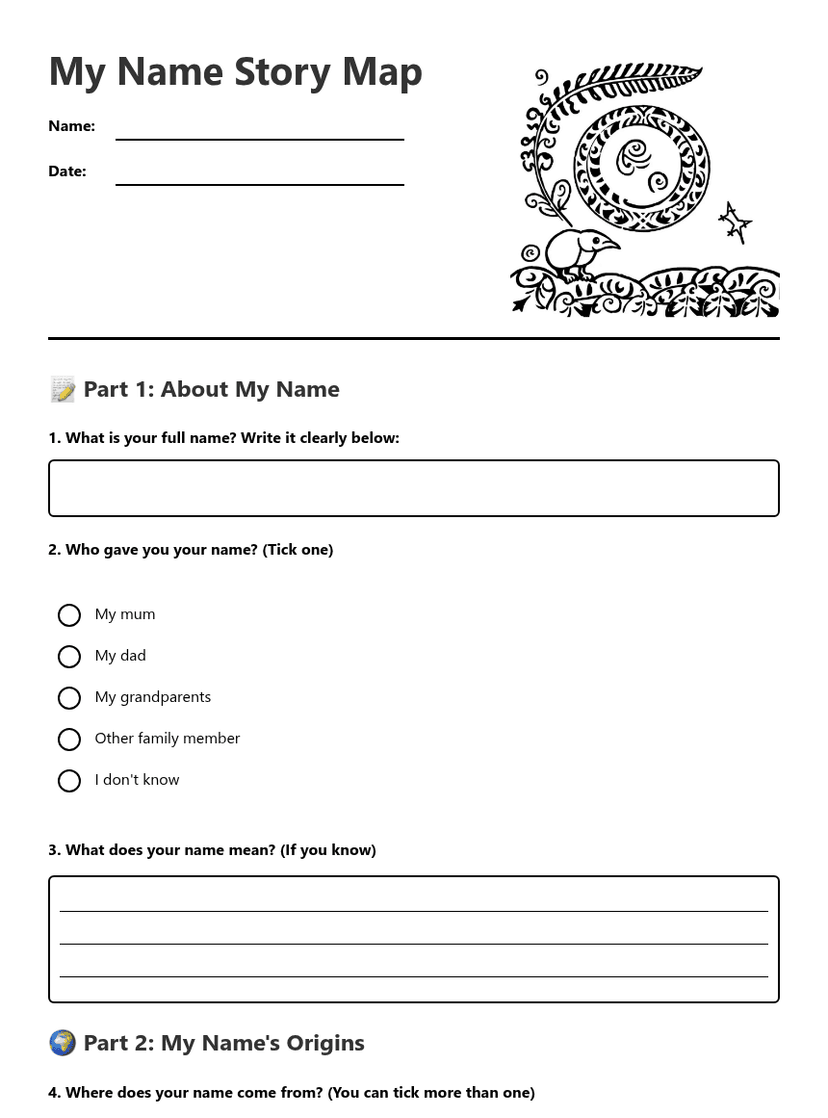 My Name Story Map