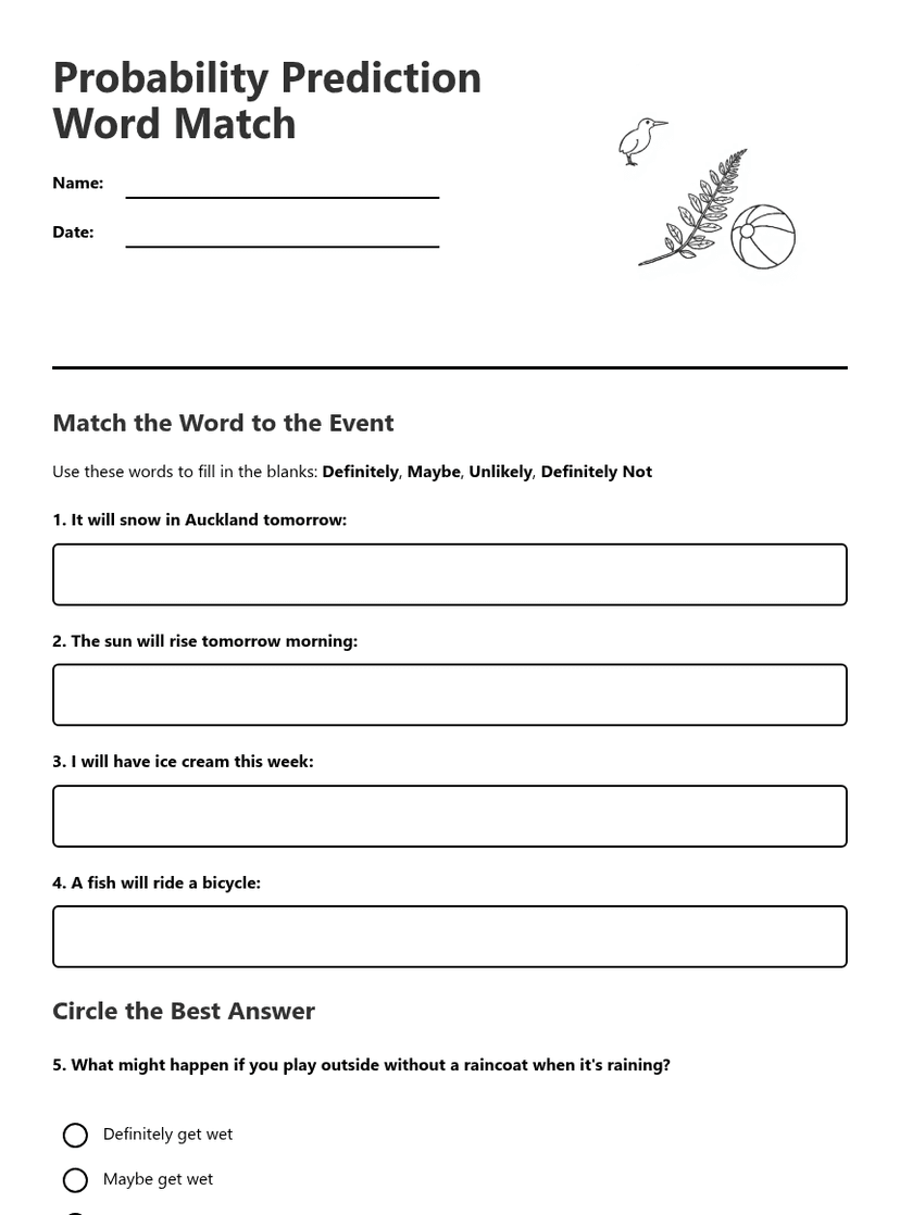 Probability Prediction Word Match