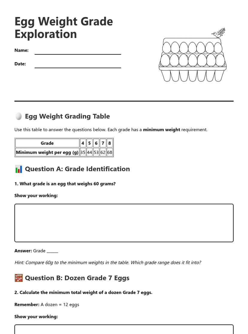 Egg Weight Grade Exploration