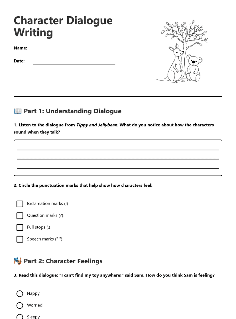 Character Dialogue Writing