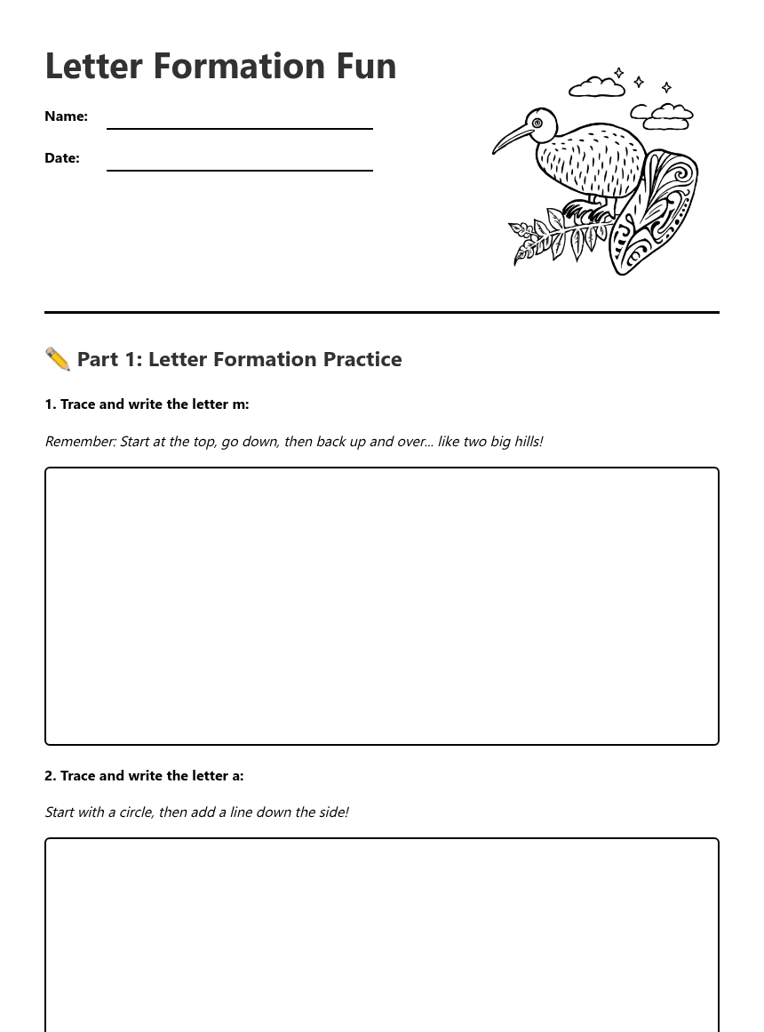 Letter Formation Fun worksheet preview