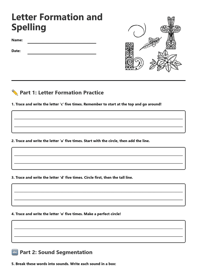 Letter Formation and Spelling