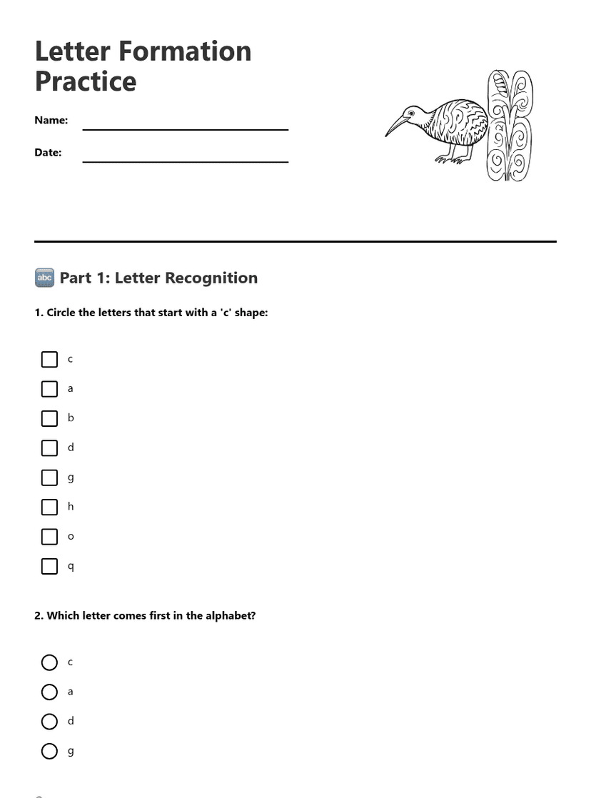 Letter Formation Practice