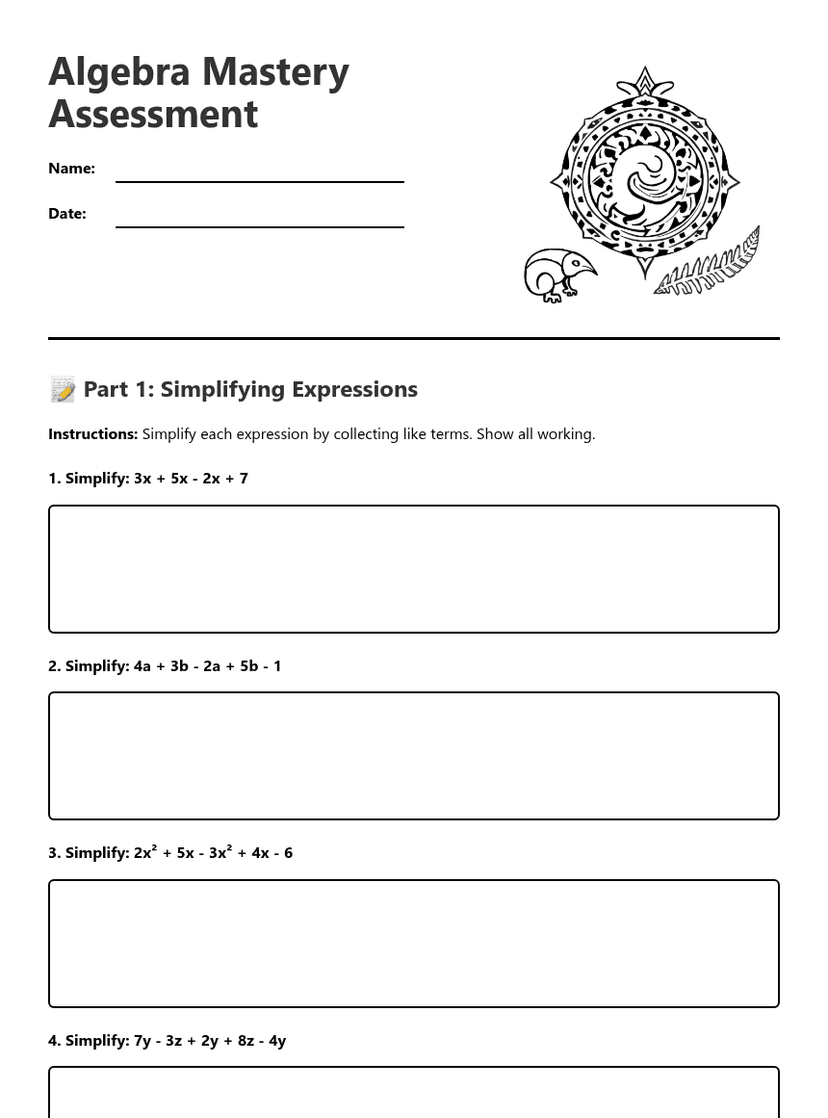 Algebra Mastery Assessment