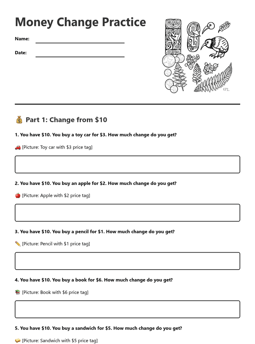 Money Change Practice
