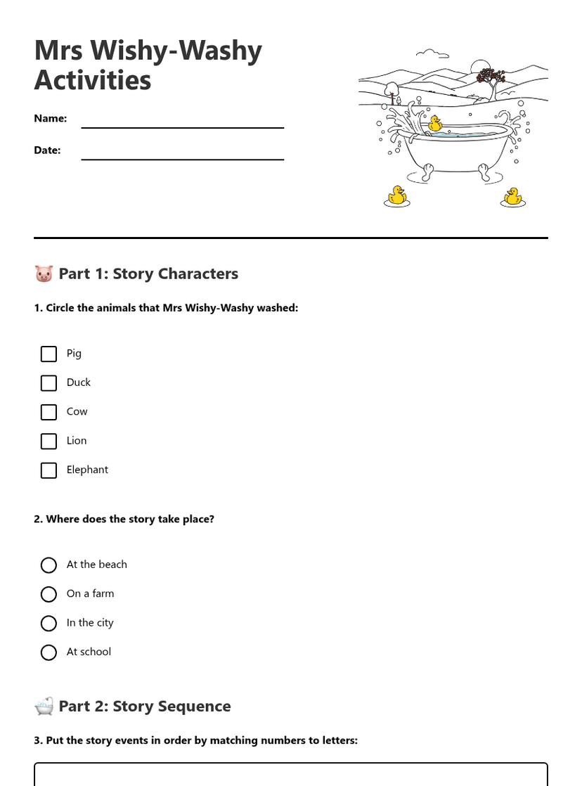 Mrs Wishy-Washy Activities