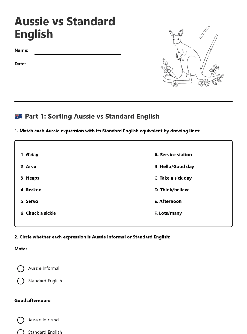 Aussie vs Standard English
