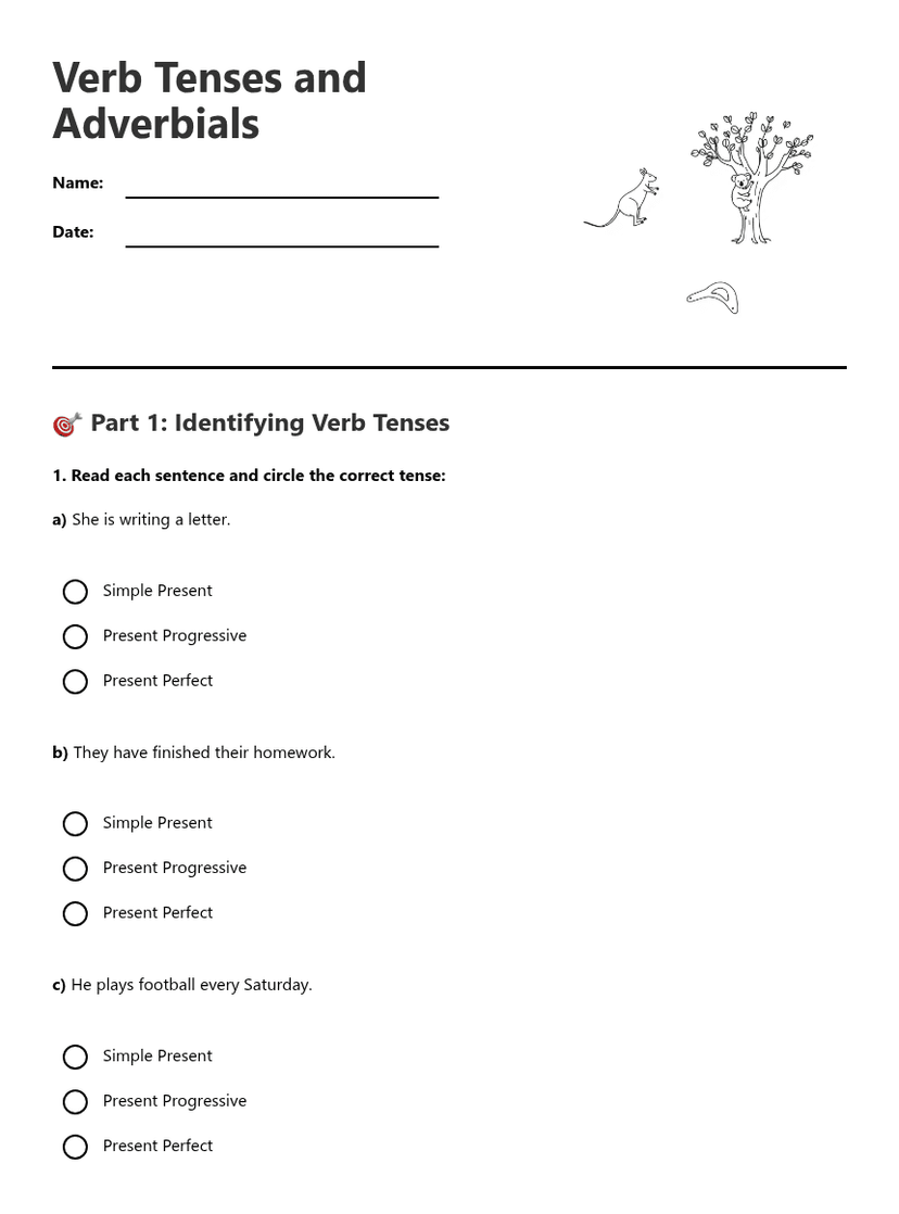 Verb Tenses and Adverbials
