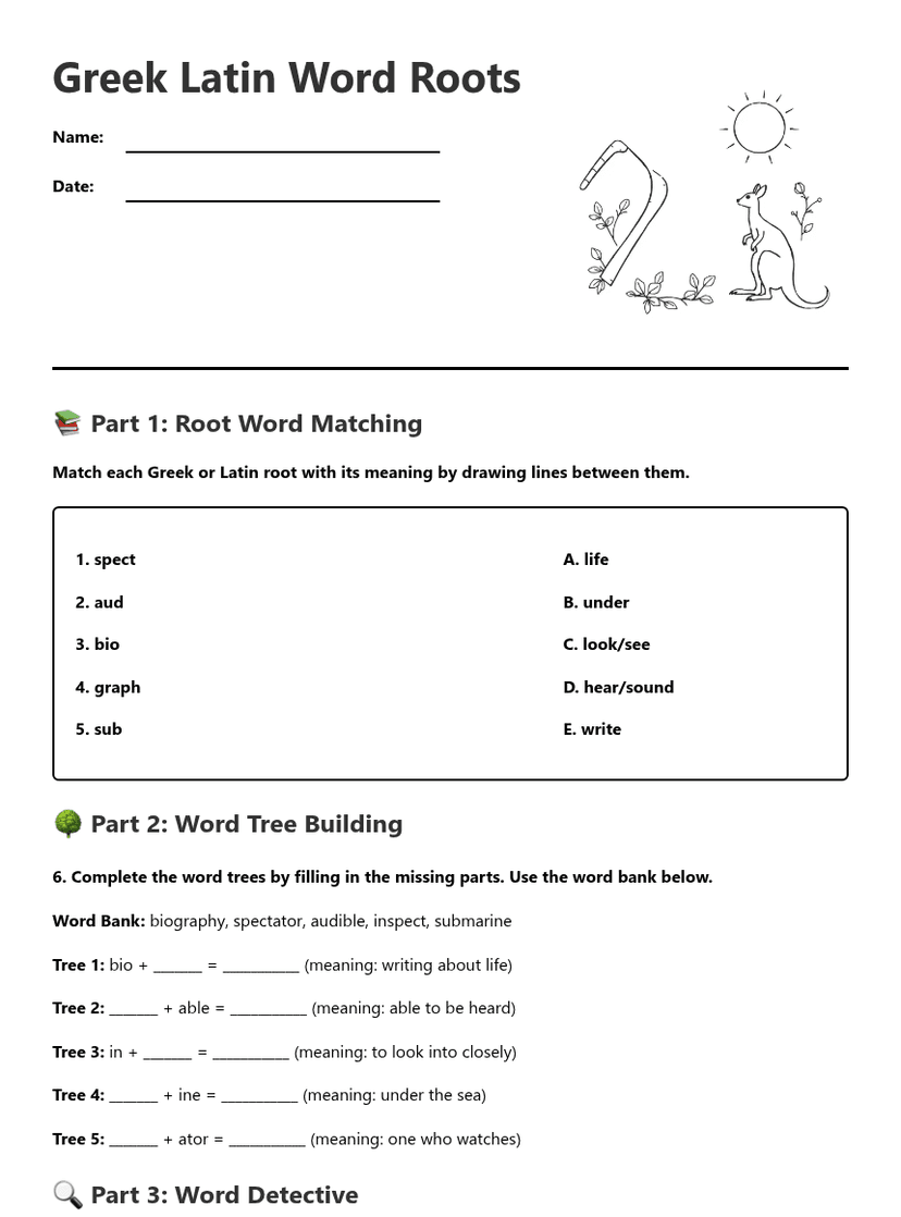 Greek Latin Word Roots