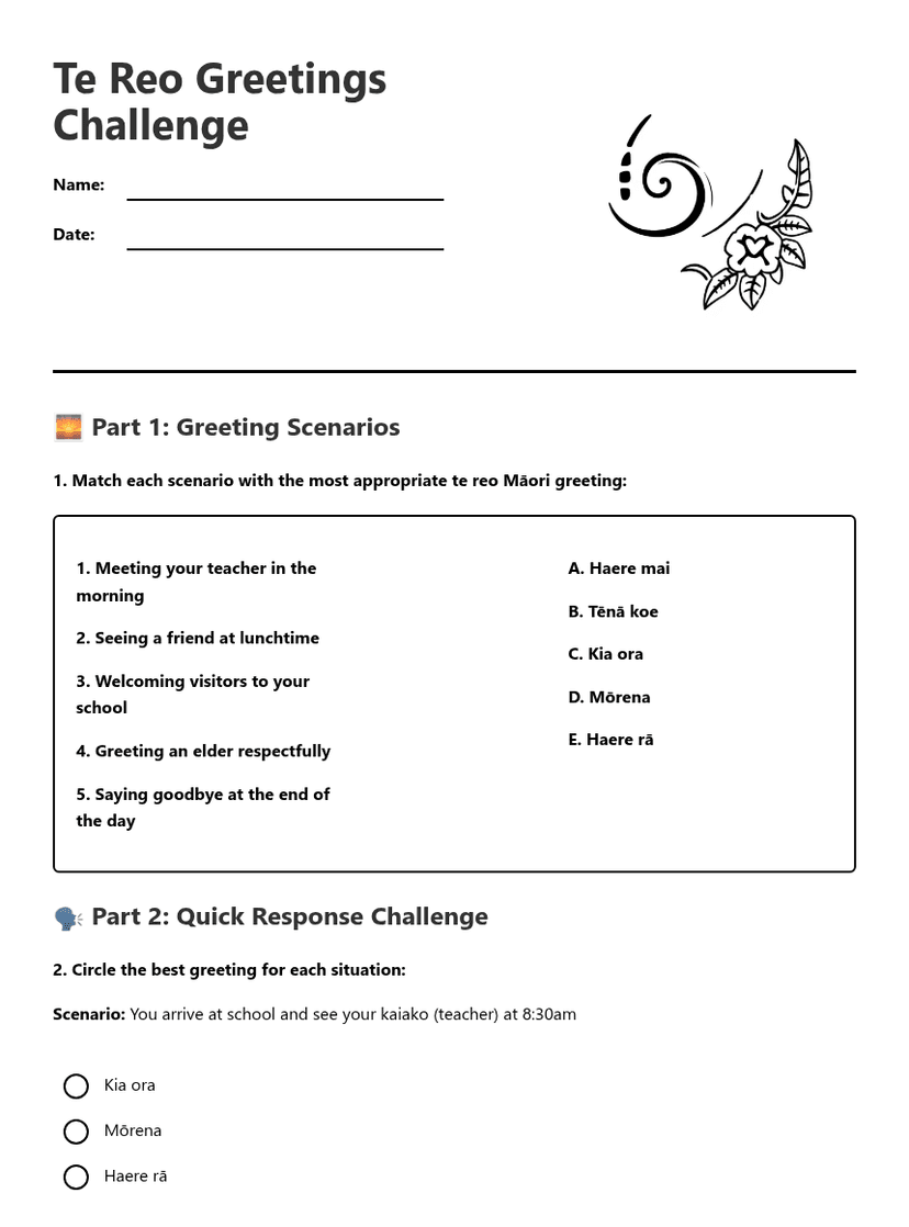 Te Reo Greetings Challenge