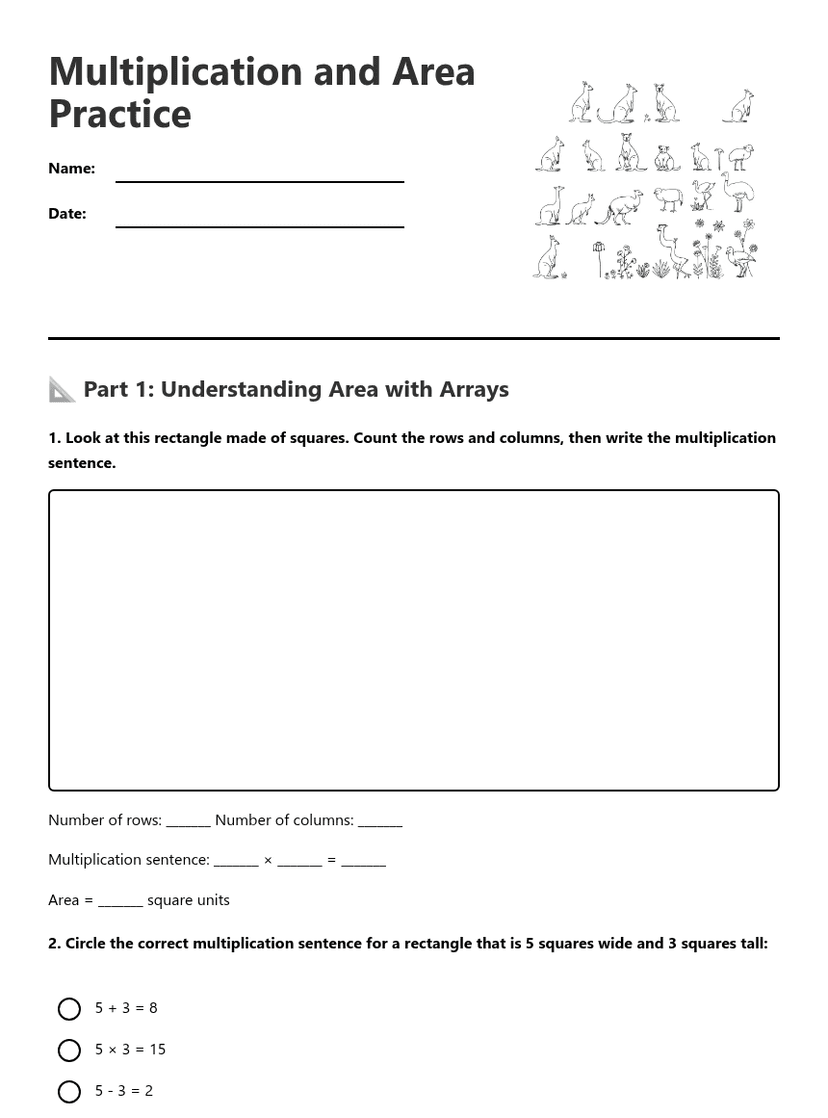 Multiplication and Area Practice