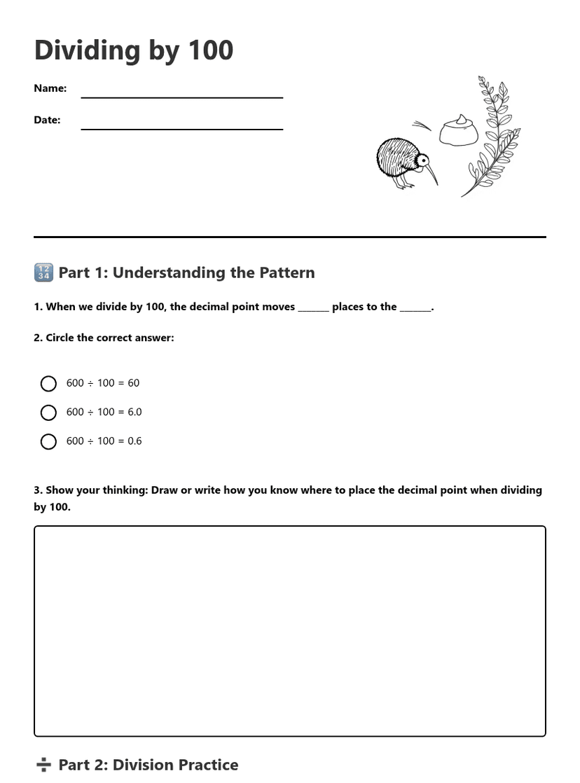 Dividing by 100