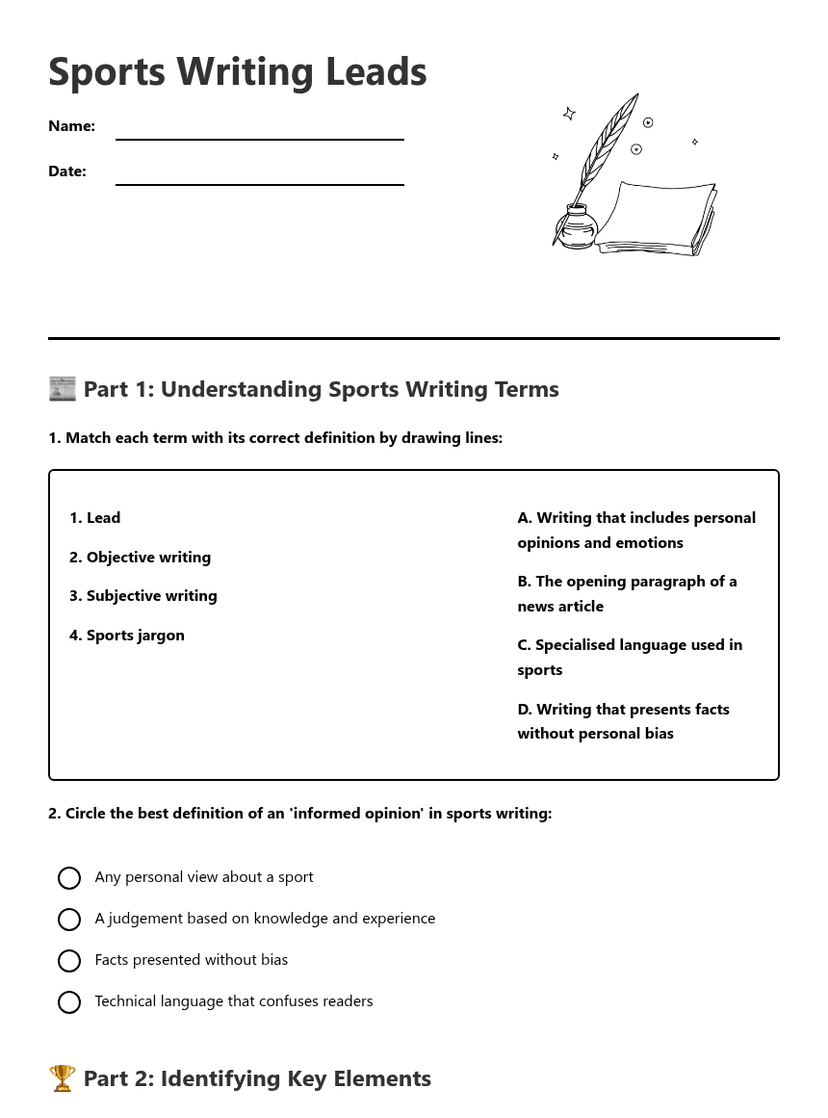 Sports Writing Leads