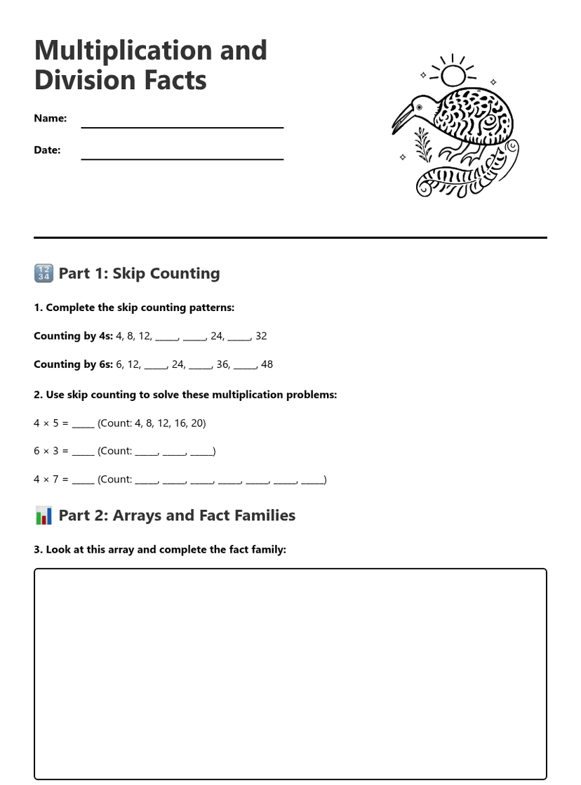 Multiplication and Division Facts