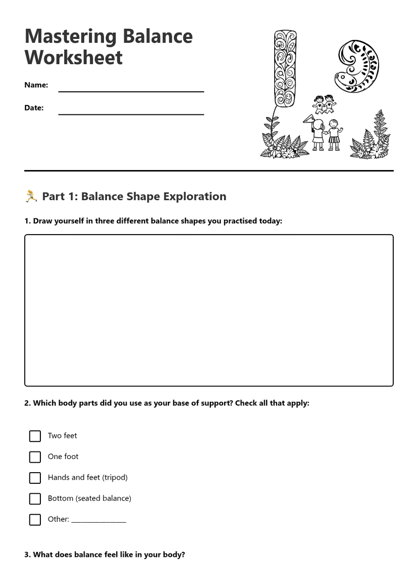 Mastering Balance Worksheet