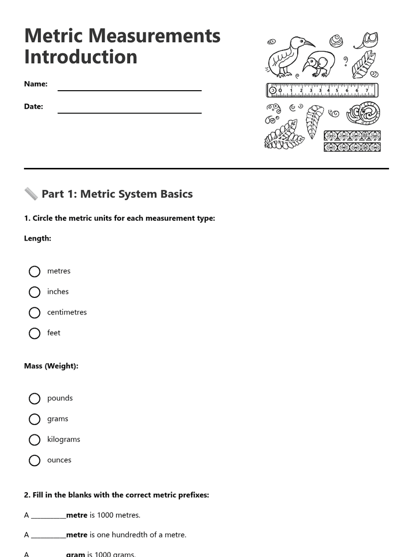 Metric Measurements Introduction